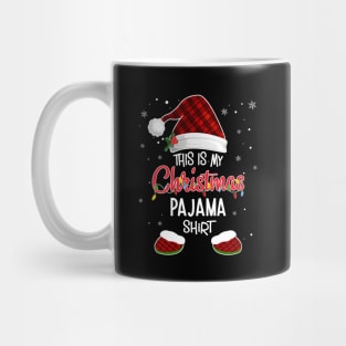 This Is My Christmas Pajama Shirt Gnome Christmas Red Plaid T-Shirt Mug